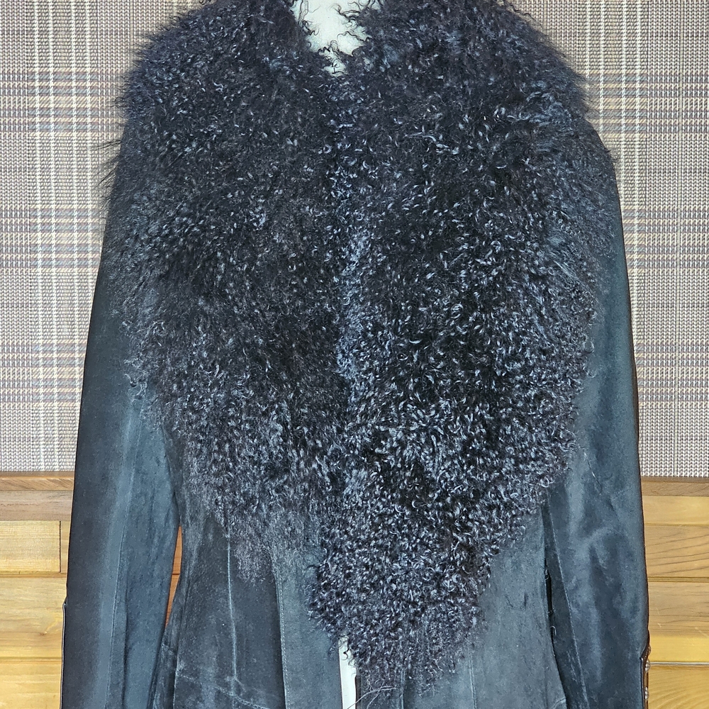 Chic Black Women's Teddy Dress Coat